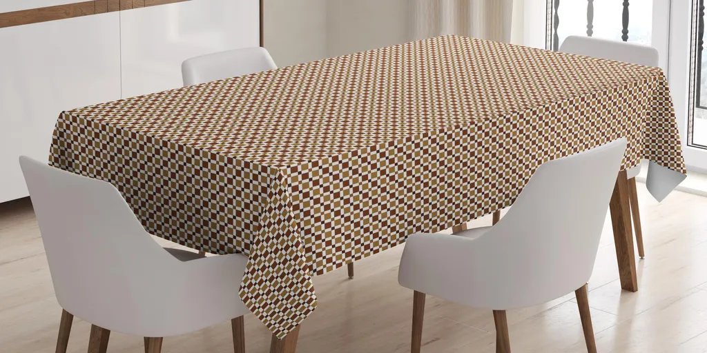 Tovaglia Moderna Marrone ABAKUHAUS 140x240 cm - Texture Mosaico Chic