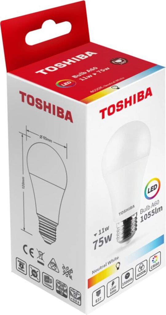 Toshiba 00168800 Lampe LED White 3000 K 8,5 W E27 F
