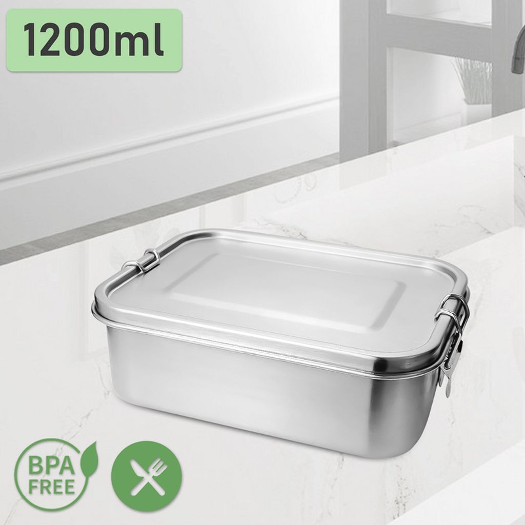 Yakimz Edelstahl Brotdose,Nachhaltige Lunchbox für Büro Schule Picknick,1200ml
