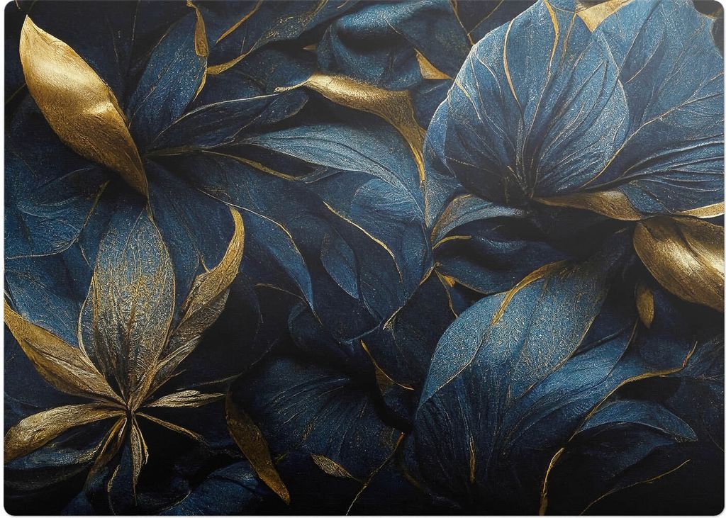 Blätter mit Eleganz – Bodenschutzmatte – Stuhlunterlage 140x100 cm – Rutschfest – Hartbodenmatte