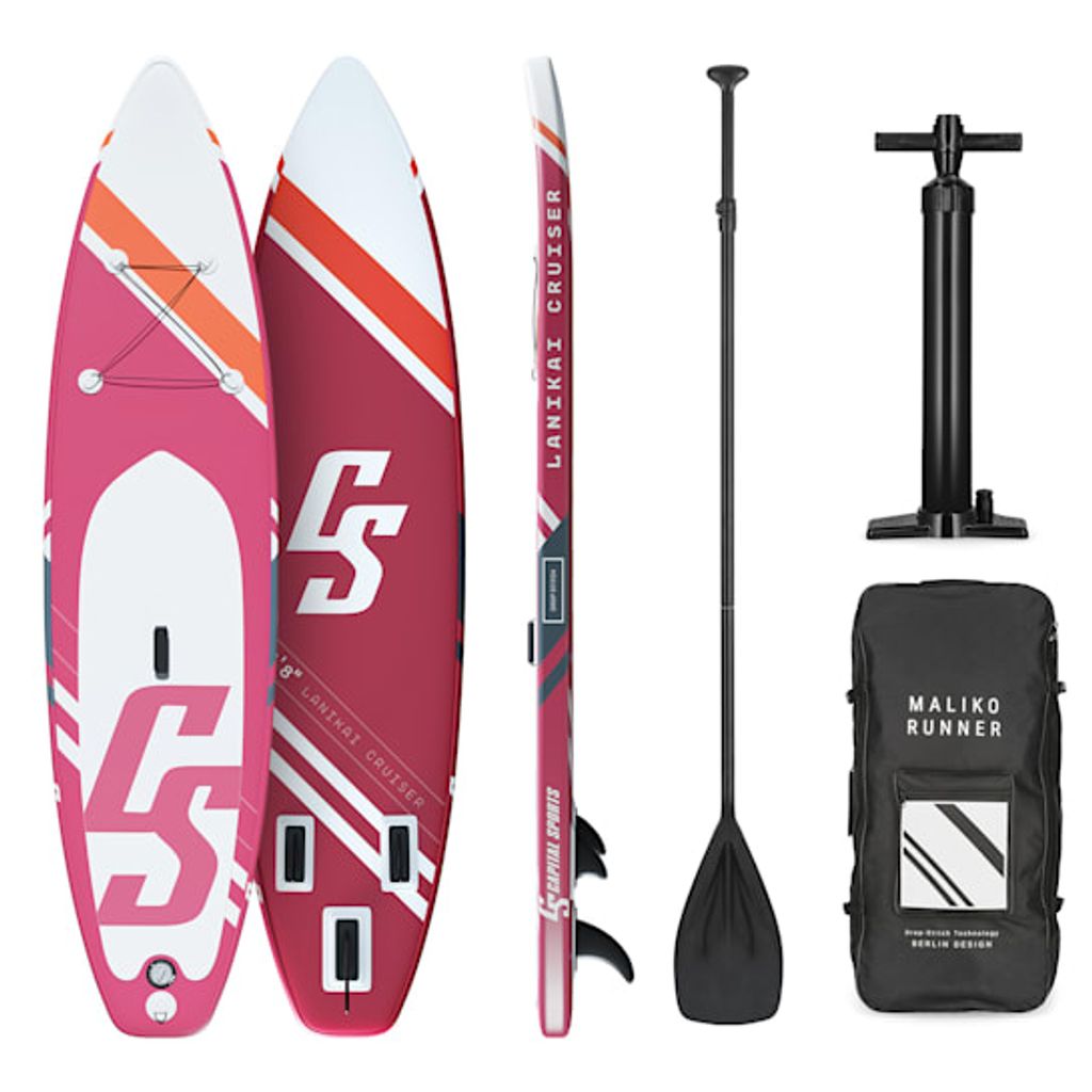 CAPITAL SPORTS Lanikai Cruiser 10.8 aufblasbares Stand Up Paddleboard , SUP-Board , 330 x 77 x 15 cm , inklusive Rucksack & Reparatur-Kit , rostrot