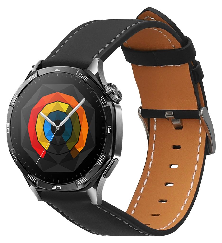 kwmobile Echtleder Uhrenarmband für Huawei Watch GT5 46mm / GT5 Pro 46mm / GT4 46mm / Watch GT3 SE Armband - Ersatzarmband für Fitnesstracker -