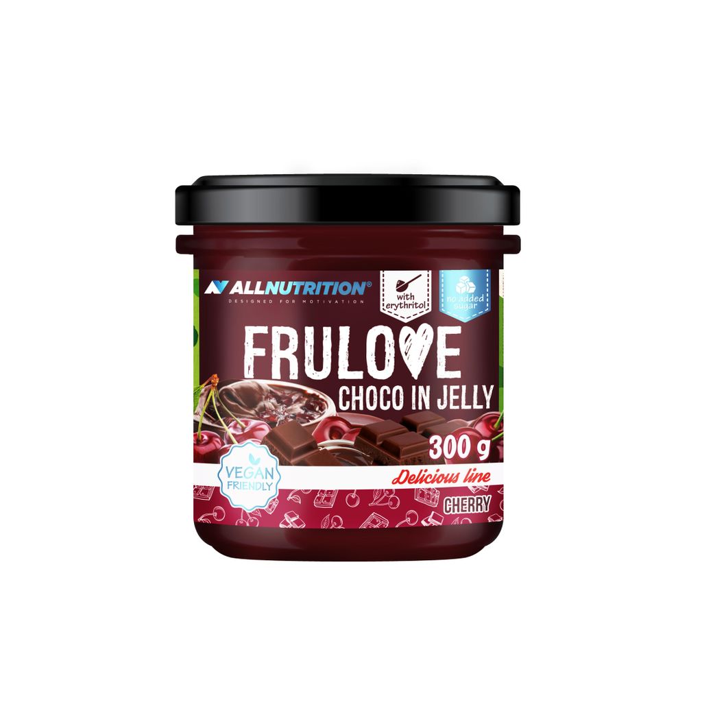 ALLNUTRITION FRULOVE Choco In Jelly 300g Kirsche Marmelade Früchte Schokolade