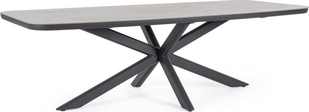 Tisch Isacco 240 x 90 x 76 cm Aluminium Anthrazit