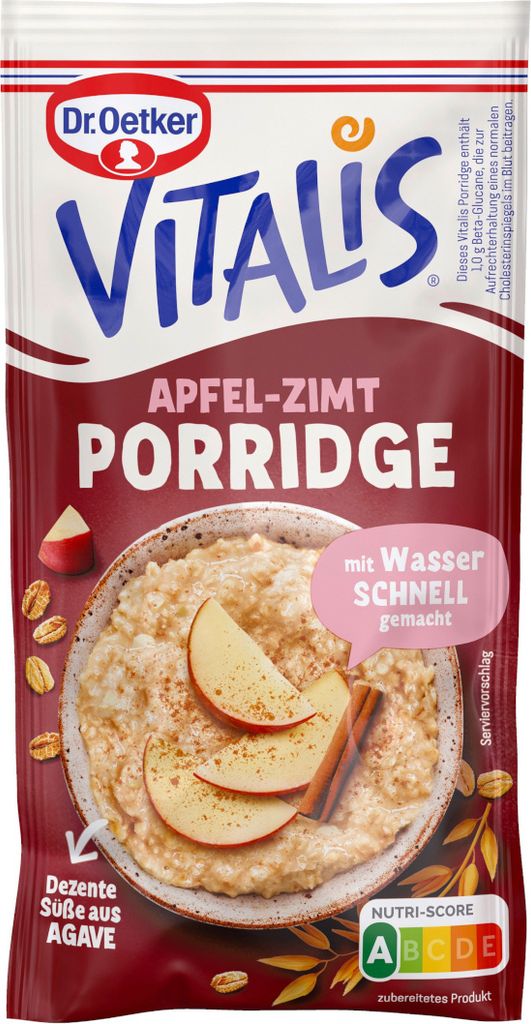 Dr. Oetker Vitalis Porridge Apfel Zimt eine warme Produktbild 