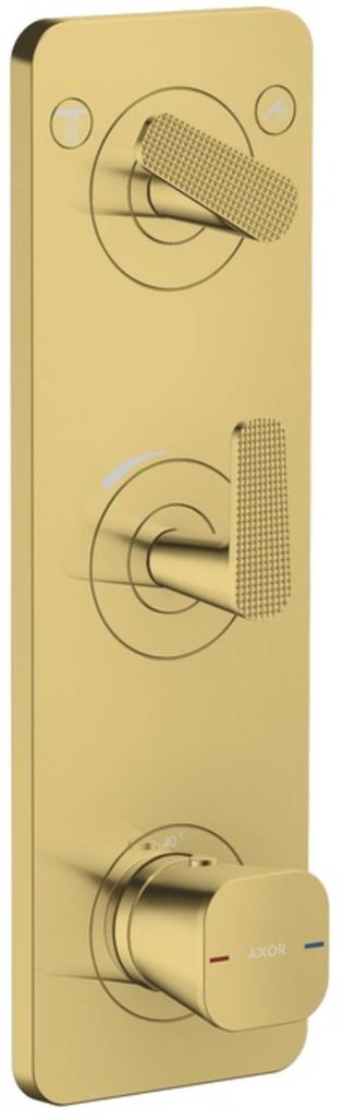hansgrohe AXOR Citterio C Thermostatmodul 380/120 Unterputzmodell mit Platte für 2 Verbraucher, Cubic cut, 49701990