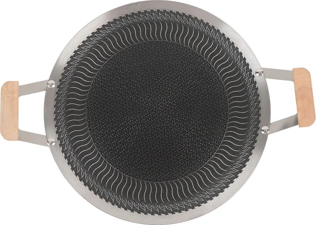 Gril rond coréen inox 34cm plaque de cuisson extérieure multi-usages durable - 7