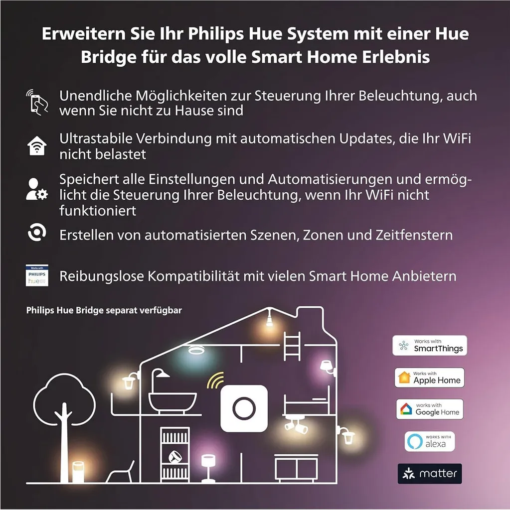 Philips Hue White and Colour Ambience Ellipse E27 Ampoule Connectée - 8