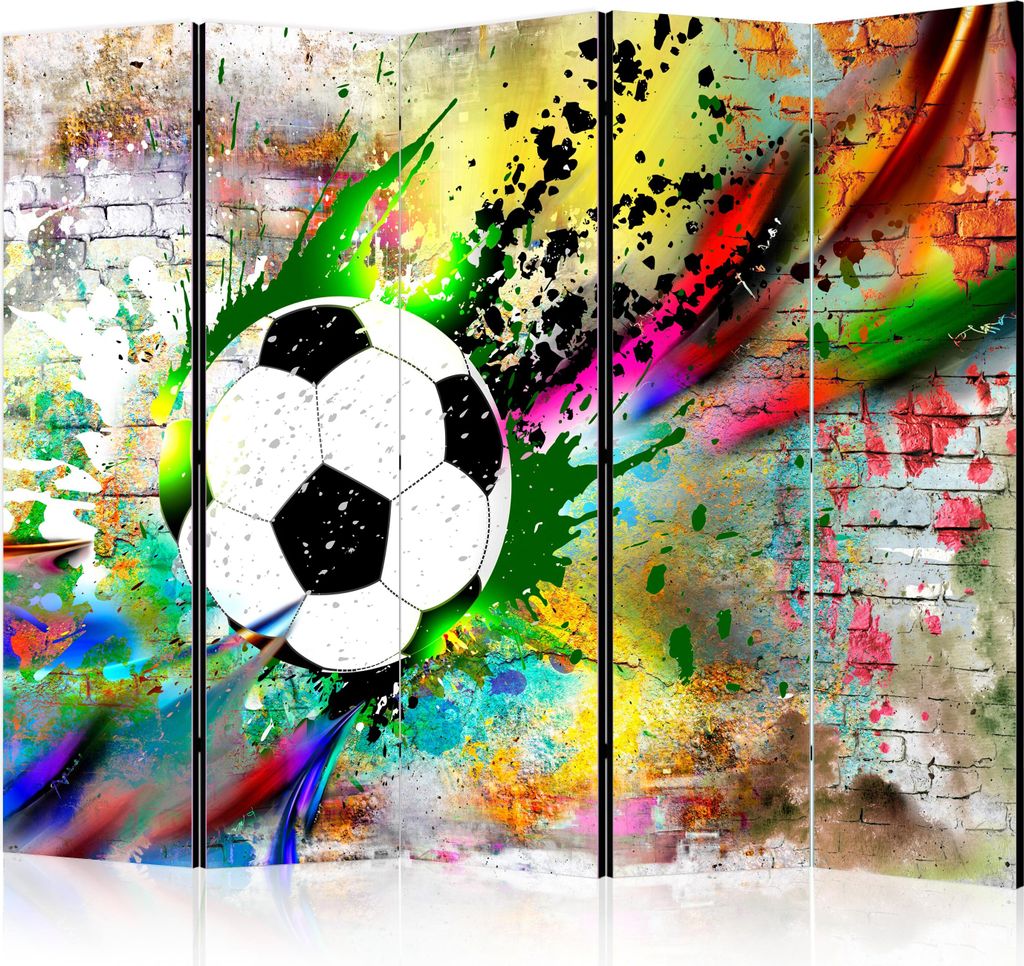 5-teiliger Doppelseitiger Vlies Paravent - Urban Gameplay II 225x172 cm Street art i-C-0095-z-c