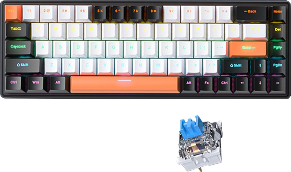 Mechanische Tastatur mit 68 Tasten 68 Tasten-Layout Produktbild 