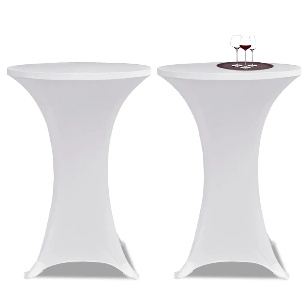 2 Pezzi Copritavolo per Tavolino Alto da Giardino Ø70 cm - Bianco Chic - 2