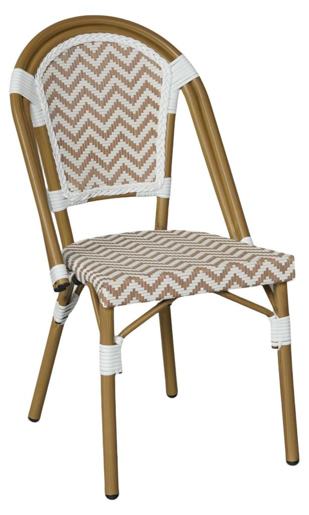 Stapelbare Gartenstühle Mobili Rebecca Cyrius 85x46x57 Aluminium PVC, PET Braun Weiß Klassisch 2er-Set