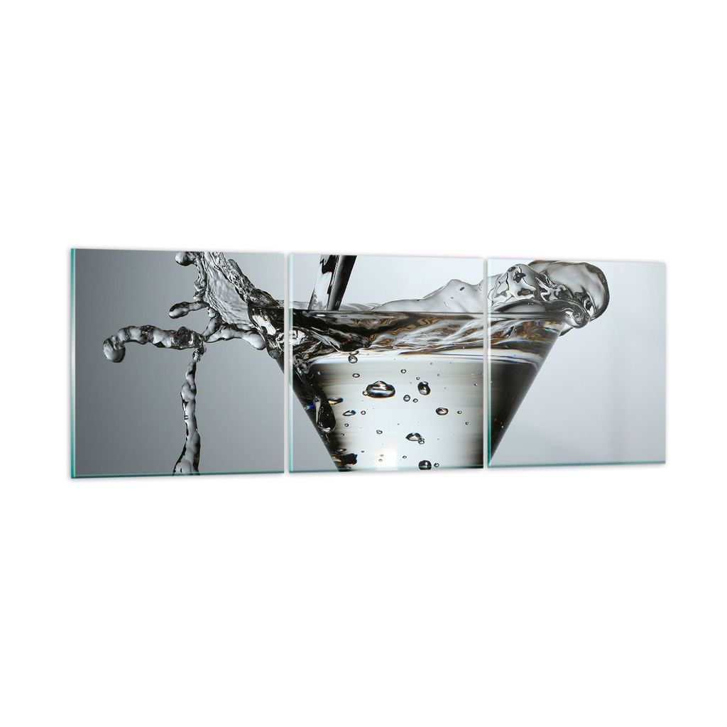 Bilder auf glas - Glas Wasser Mineralwasser Blasen - 150x50cm - Glasbilder - Wandbilder - Kunstdruck - zum Aufhängen bereit - Wanddekoration aus G...