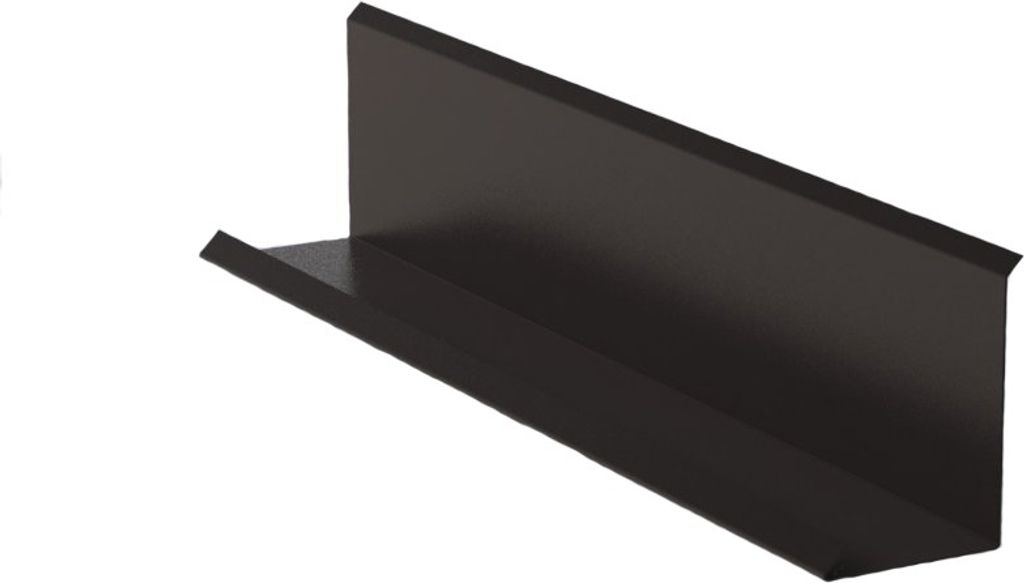 Wandanschluss zur Kombination mit Abdeckleiste Br. 250 mm, 3 m, Lackiertes Zink, Dunkelbraun RAL 8019