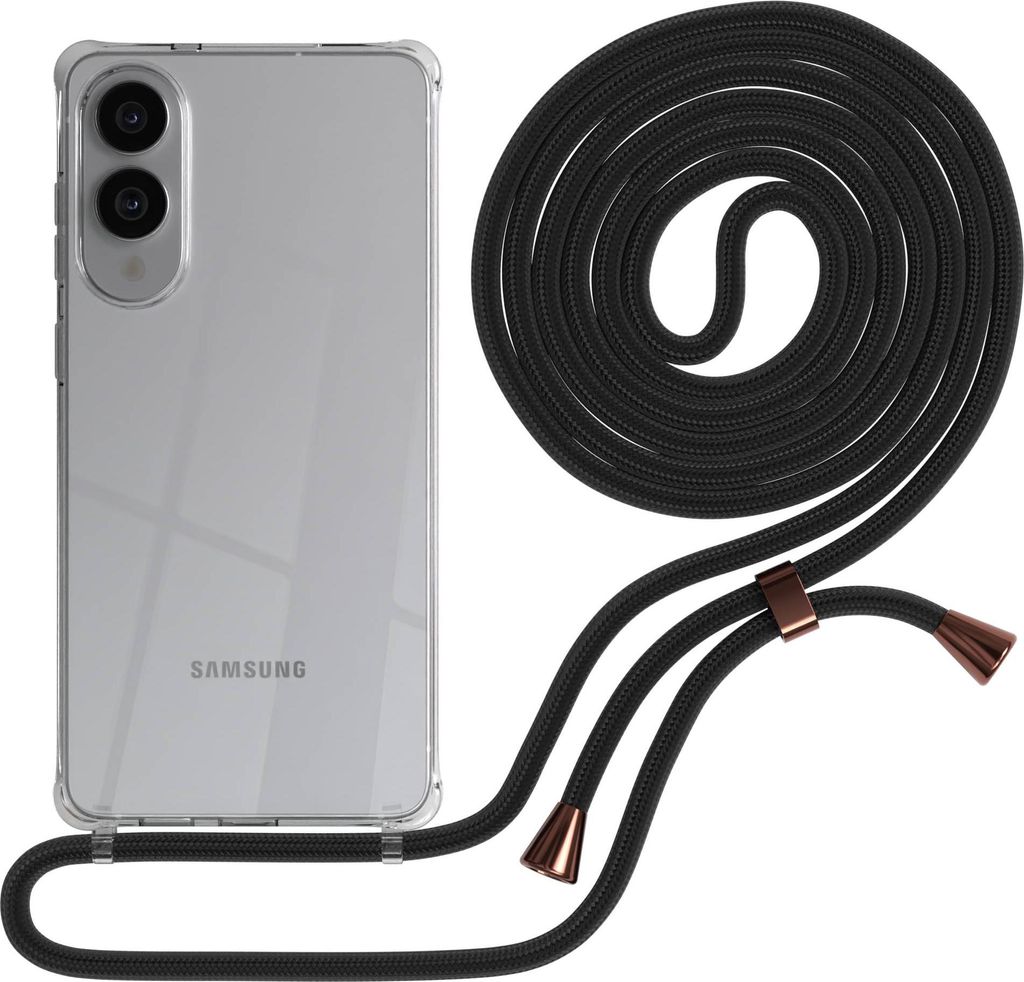 Samsung Galaxy S25 Edge Case Chain Set Eyelets Black Clips Rose