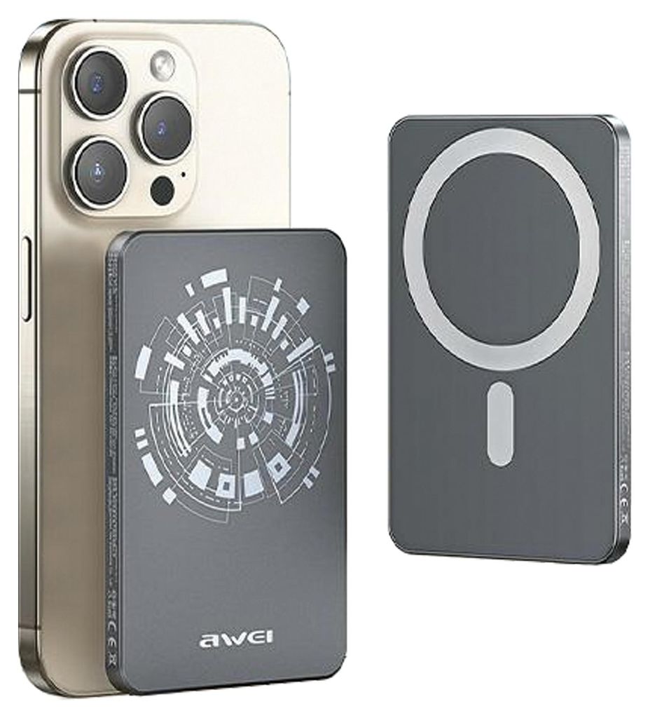 AWEI PowerBank MagSafe P112K, 5000 mAh, grau Produktbild 