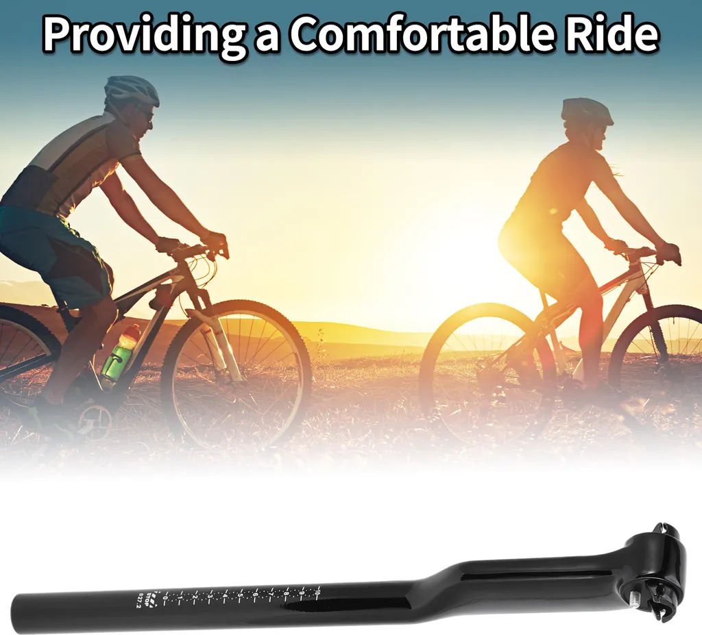 Tige de Selle Réglable 27,2x400mm Noir Brillant en Carbone Ultraléger