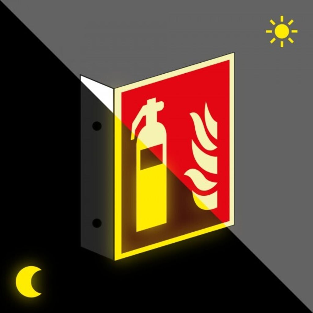 Schild | PERMALIGHT power langnachleuchtend Fahnenschild Feuerlöscher, ASR/IS...