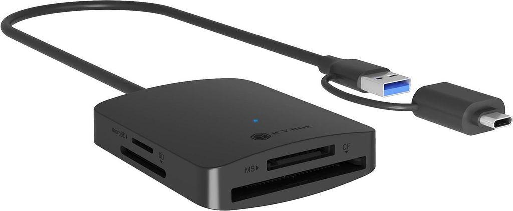 ICY BOX IB-CR302-CU3 Externer Multi Card Reader 4 in 1,(CF, TF, SD, microSD) mit USB 3.2 Gen 1 Type-C +A Hostanschluss (5 Gbit/s)