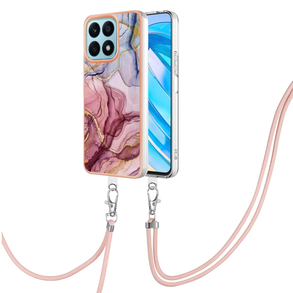 Custodia TAUYN Fiori Per Honor X8a - Cover Morbida TPU Trasparente Con Motivo Floreale, Antiurto - 2