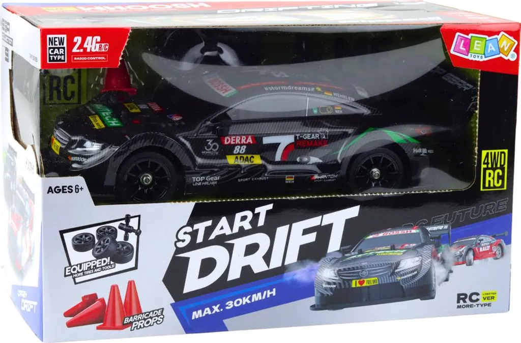 Véhicule de Drift Télécommandé 1:16 Style Carbone Noir Rapide 30km/h
