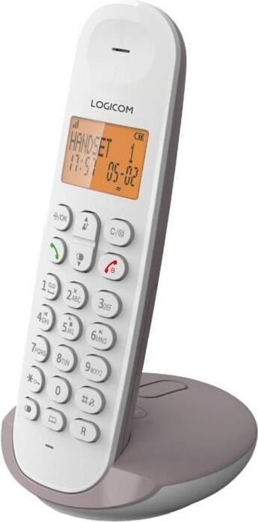 Logicom ILOA 155T Schnurloses Festnetztelefon mit Anrufbeantworter – Solo – Analoges und DECT-Telefon – Aubergine
