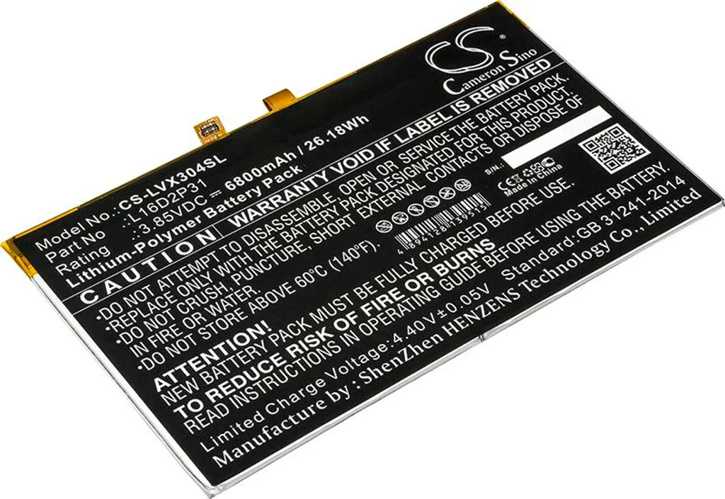 Batterie Haute Capacité compatible Lenovo Tab 4 10 TB-X304F ZA2J0030SE
