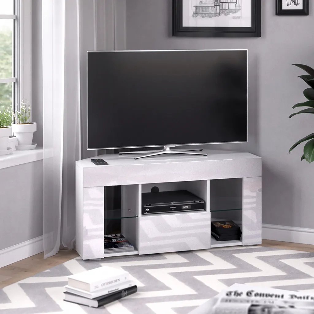 Meuble TV Blanc Compact Vicco Denver 100x50cm Solution Gain de Place - 4