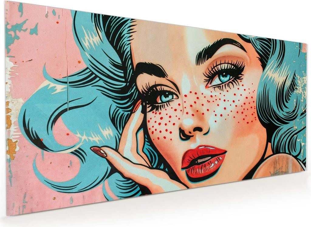 Küchenrückwand Spritzschutz Glas mit Motiv Pop Art Porträt 40 x 40 cm