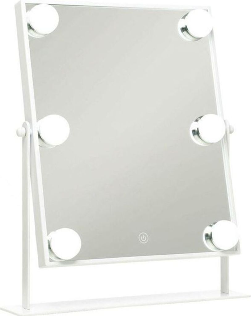 UNIQ XL Hollywood Schminkspiegel mit 6 LED-Lampen und Touch-Funktion - Weiß