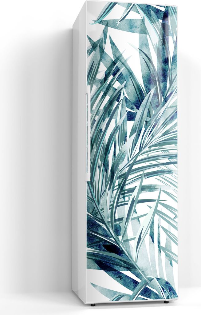 DEQORI Magnetmatte Kühlschrank Standard 60x190 cm 'Palmenflüstern' Magnetfolie Deko-Folie