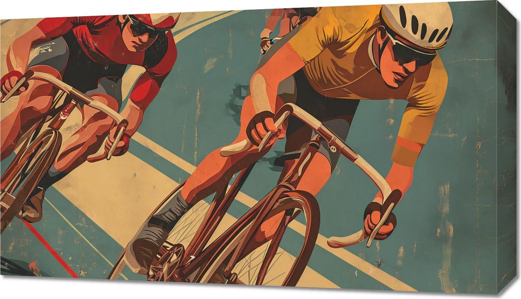 Bild 70x40cm Radfahrer-Abenteuer