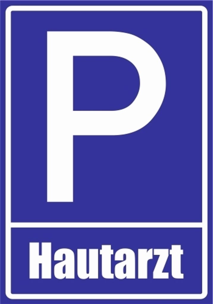 Kiwistar - Parkplatzschild - Aluverbundplatte 3mm - Hautarzt - 21 x 15cm