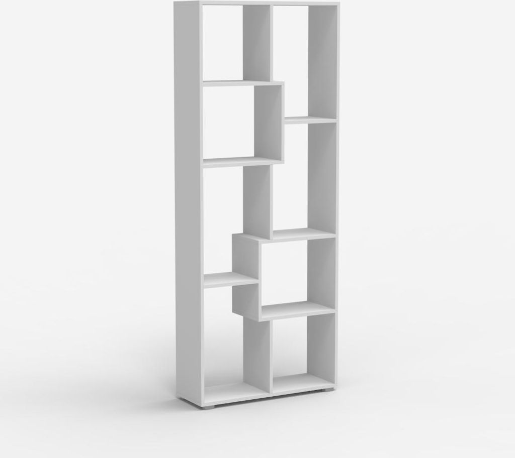 Büro-Wohnzimmer-Bücherregal aus Holz modern weiß Kajes