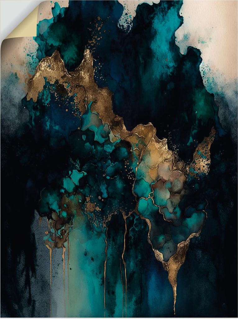 ARTland Wandbild, selbstklebend Abstrakter flüssiger Marmor Größe: 60x80 cm