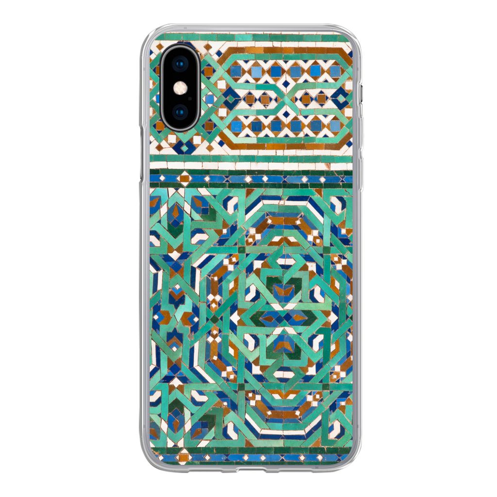 MuchoWow Handyhülle Schutzhülle Hülle für iPhone X Eine traditionelle marokkanische Mosaikdekoration Silikon Softcase Handy Hülle - Handyhülle