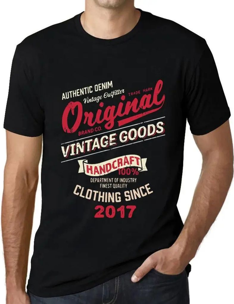 Herren Grafik T-Shirt Original Vintage-Kleidung seit 2017 – Original Vintage Clothing Since 2017 – Geschenk 7. Geburtstag Jahrestag 7 Jahre Jub...