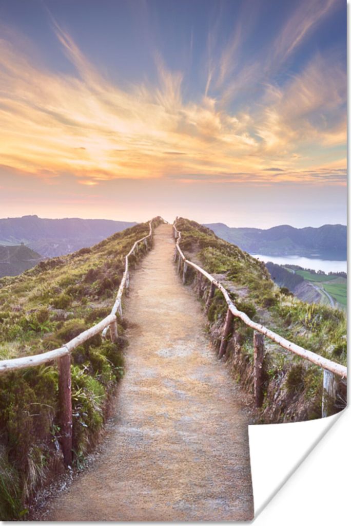 MuchoWow Poster Berge - Natur - Weg 80x120 cm - Papierdruck