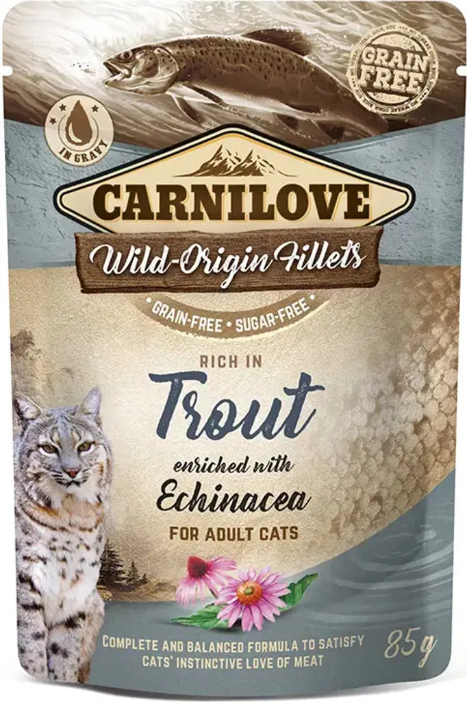 Carnilove Trout sachet fraîcheur chat à la truite et échinacée 24x85g
