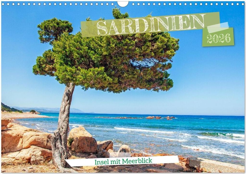 Sardinien Insel mit Meerblick (Wandkalender 2026 DIN A3 quer), CALVENDO Monatskalender