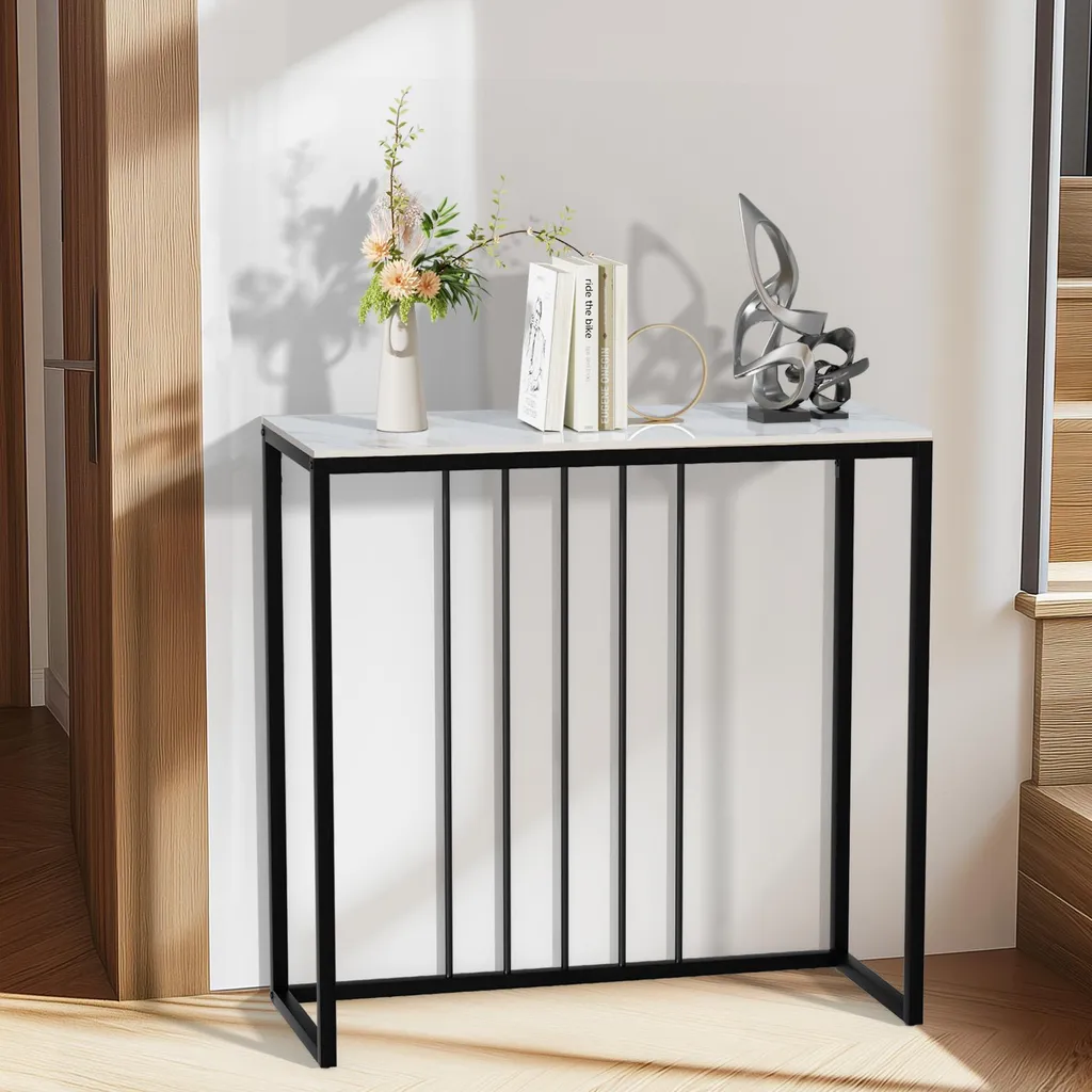 Optimisez votre Entrée avec cette Table Console de 80 cm Design Marbre - 5