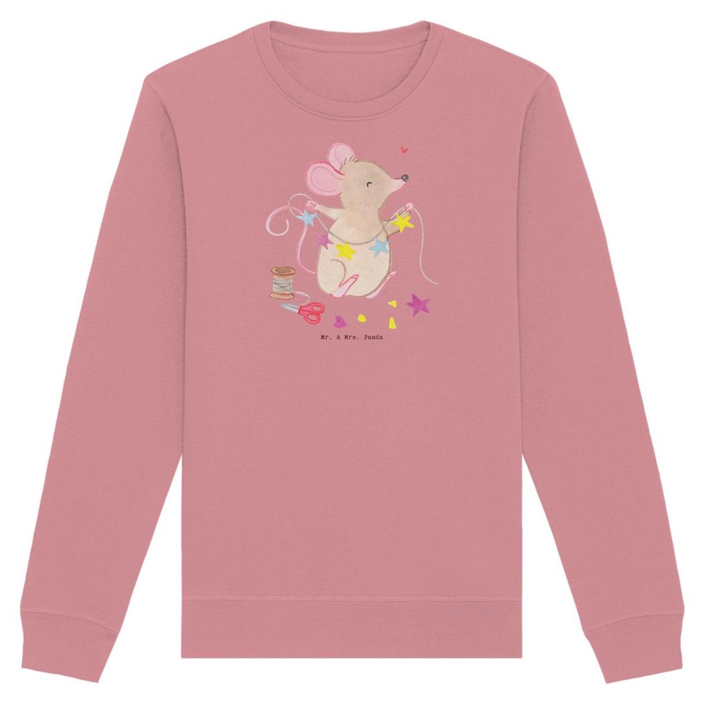 Mr. & Mrs. Panda Baumwoll Pullover Maus Basteln Größe XXL - Canyon Pink - Geschenk, Sweatshirt, Sweater, DIY, Pulli, Kreatives, Rundhals