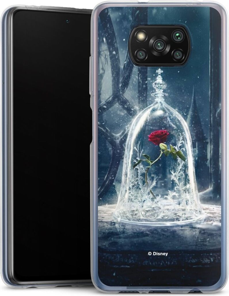 DeinDesign Handyhülle für Xiaomi Poco X3 Pro Silikon Hülle Case Smartphone Schutzhülle Die Schöne und das Biest Disney Princess Rose