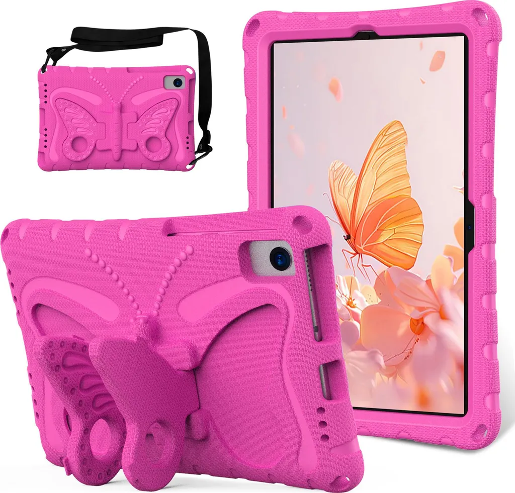 Custodia Rosa Farfalla per Samsung Tab A8 - Il Regalo Sicuro per Lei
