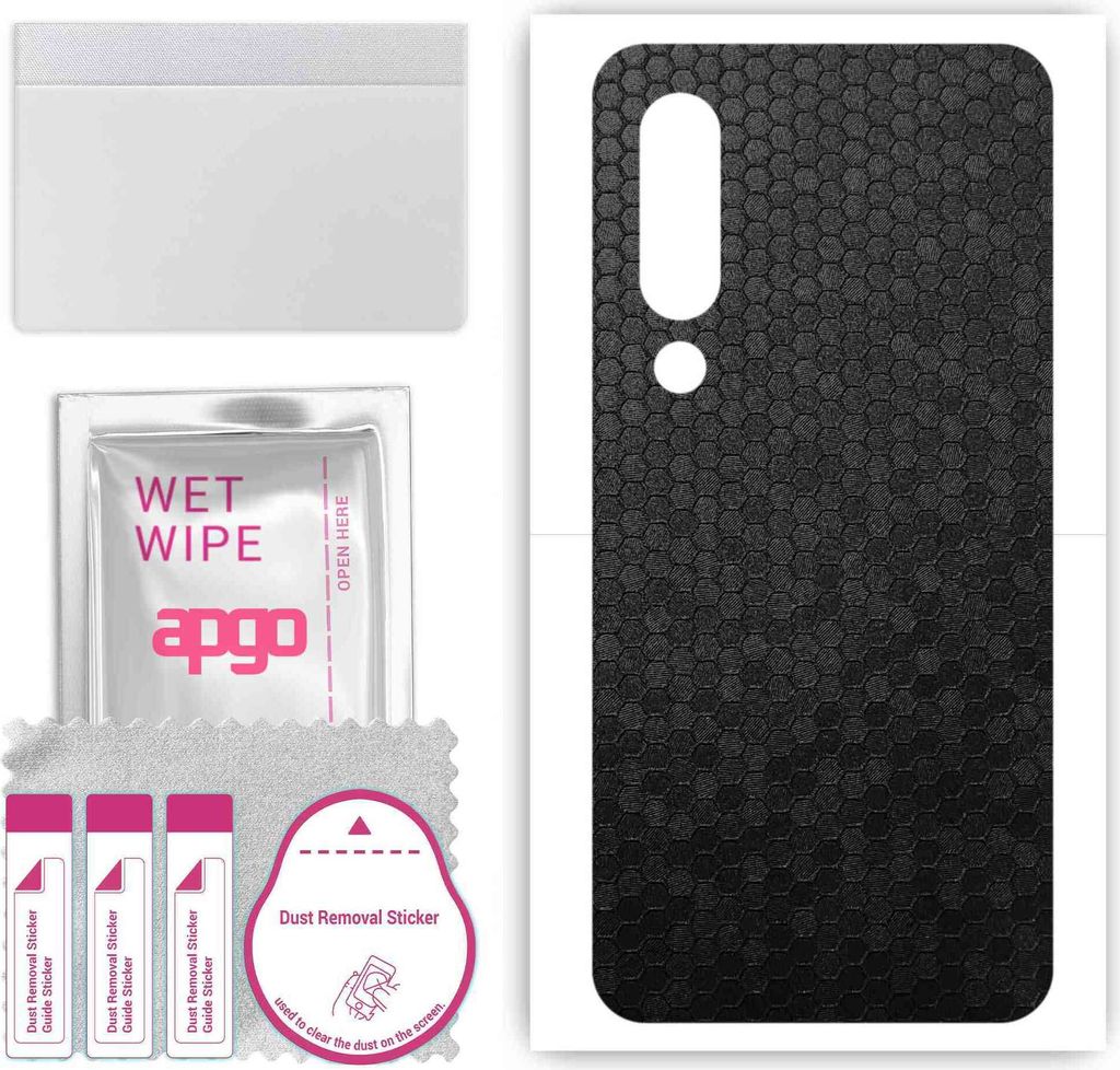 apgo Rückseite Schutzfolie, Skin, kompatibel mit Meizu 16Xs, Hinten Displayschutzfolie aus Vinylfolie, kratzfest, einfache Montage - Schwarze Honi...