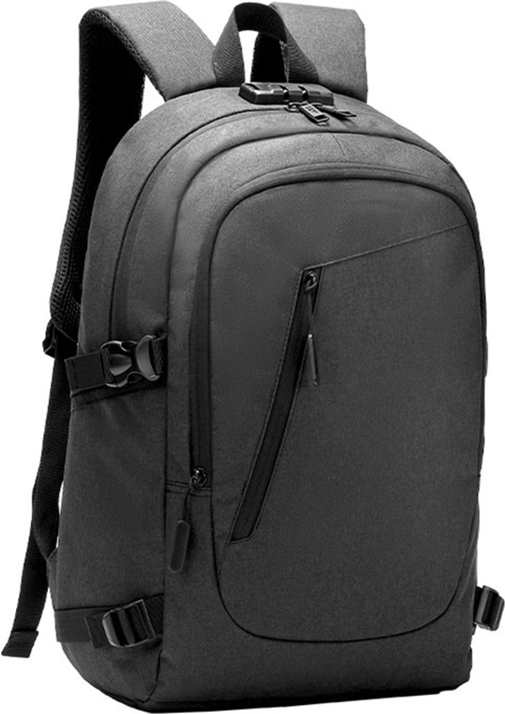Große Kapazität Rucksack für Männer Frauen Student Schul Männlich Business Reise Rucksack Jugendliche USB Lade Laptop Rucksack, schwarz