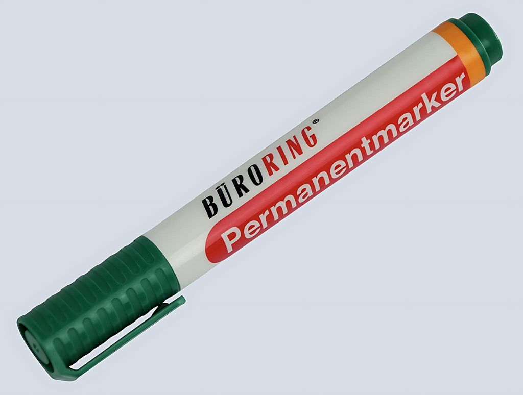 Büroring Permanentmarker, Rundspitze, Strichstärke 1,5 - 3 mm, grün