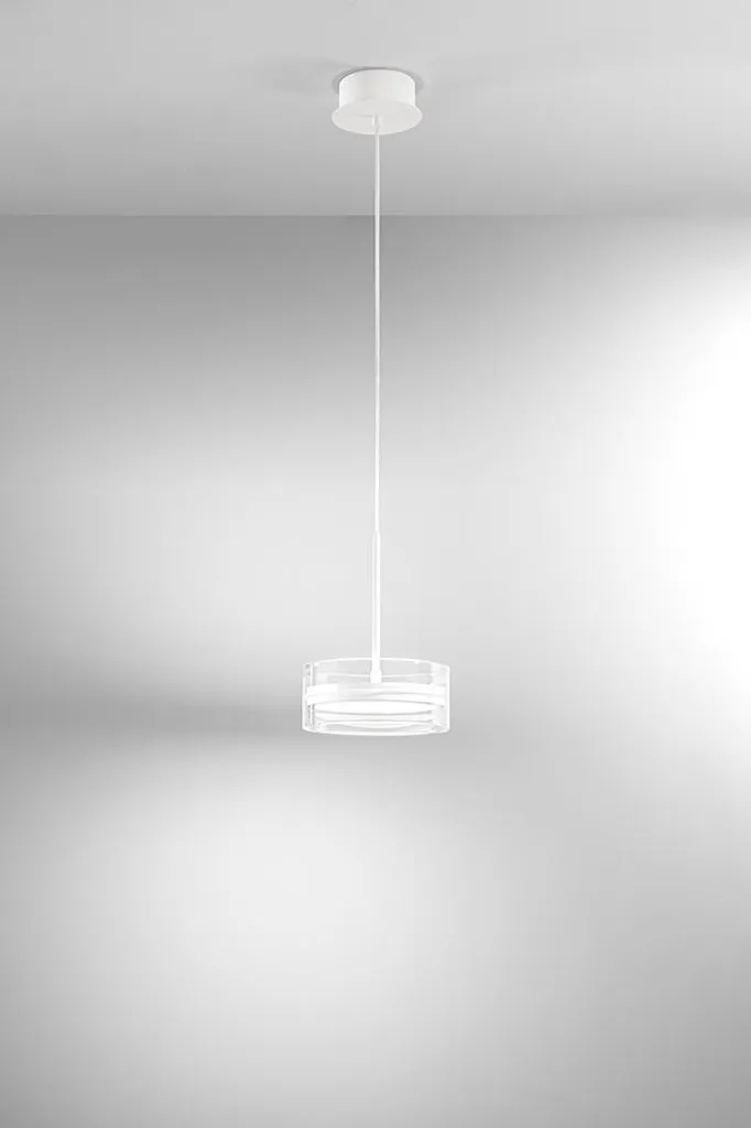 Suspension LED 14W Perenz en Métal Blanc Mat Design Bi-émission Ø20cm