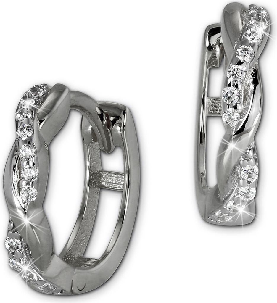 GoldDream silber Creolen Zirkonia 12mm Damen 333 Weißgold 8 K Ohrringe GDO5041J