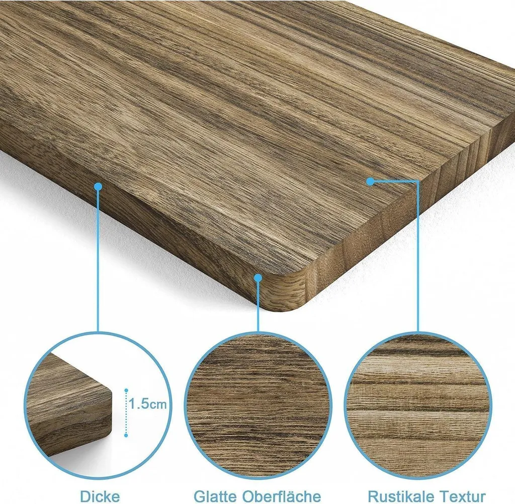 Dahey Set Di 2 Mensole Galleggianti Con Portabicchieri E Ganci – Rustico In Legno E Metallo, 43x16x9 Cm – Organizer Da Cucina E Bar